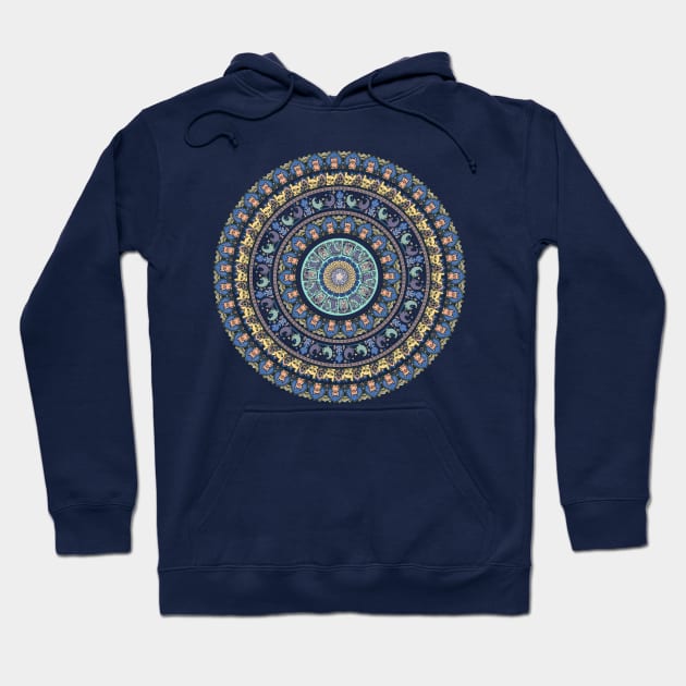 Frenchie Yoga Medallion Hoodie by huebucket